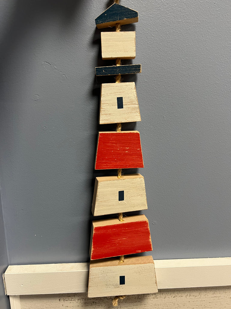Red White and Blue Lighthouse Wall Hanging
