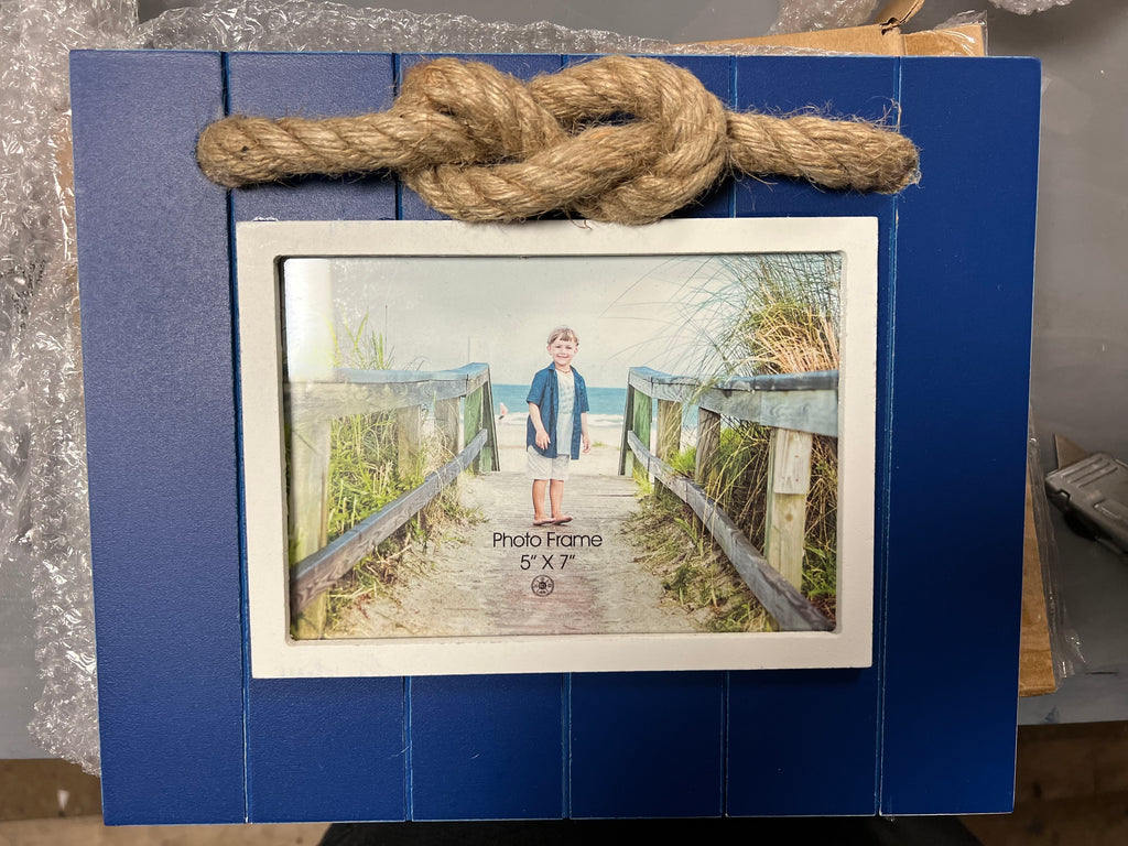 Rope accent Navy frame 5x7