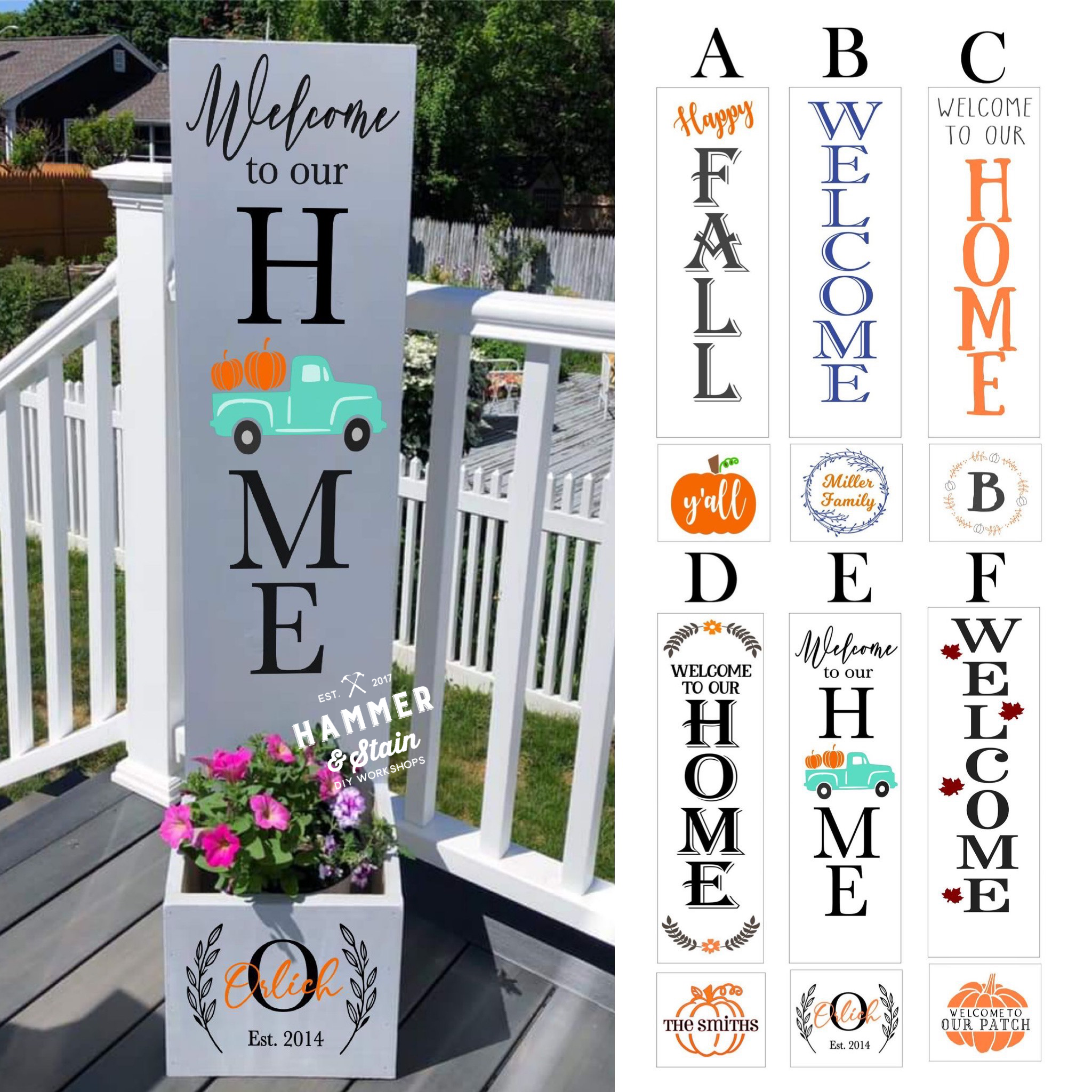 Fall Porch Plank Planters (multiple design options)