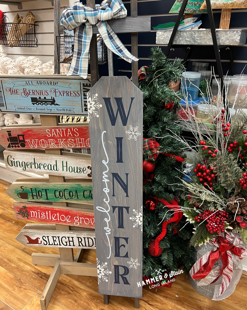 Welcome Winter Porch Sled