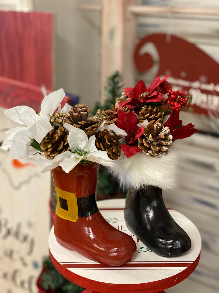 Ceramic Holiday Boot Pair