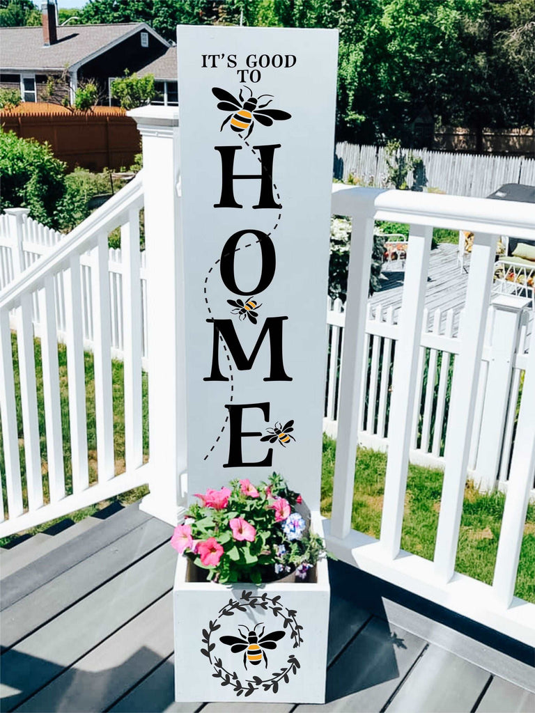 It's Good To Bee Home Porch Plank Planter