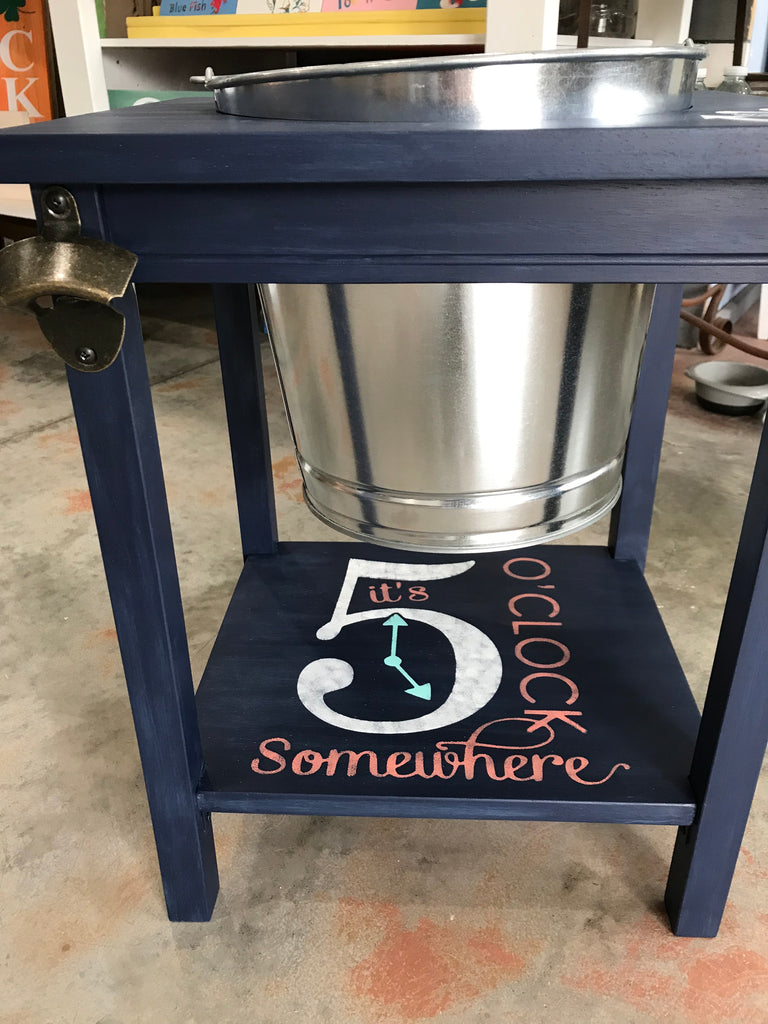 It's Five O'Clock Somewhere Beverage Bucket Table