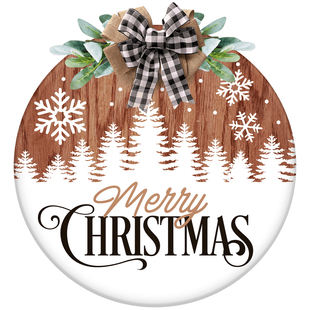 Merry Christmas w/Trees Doorhanger