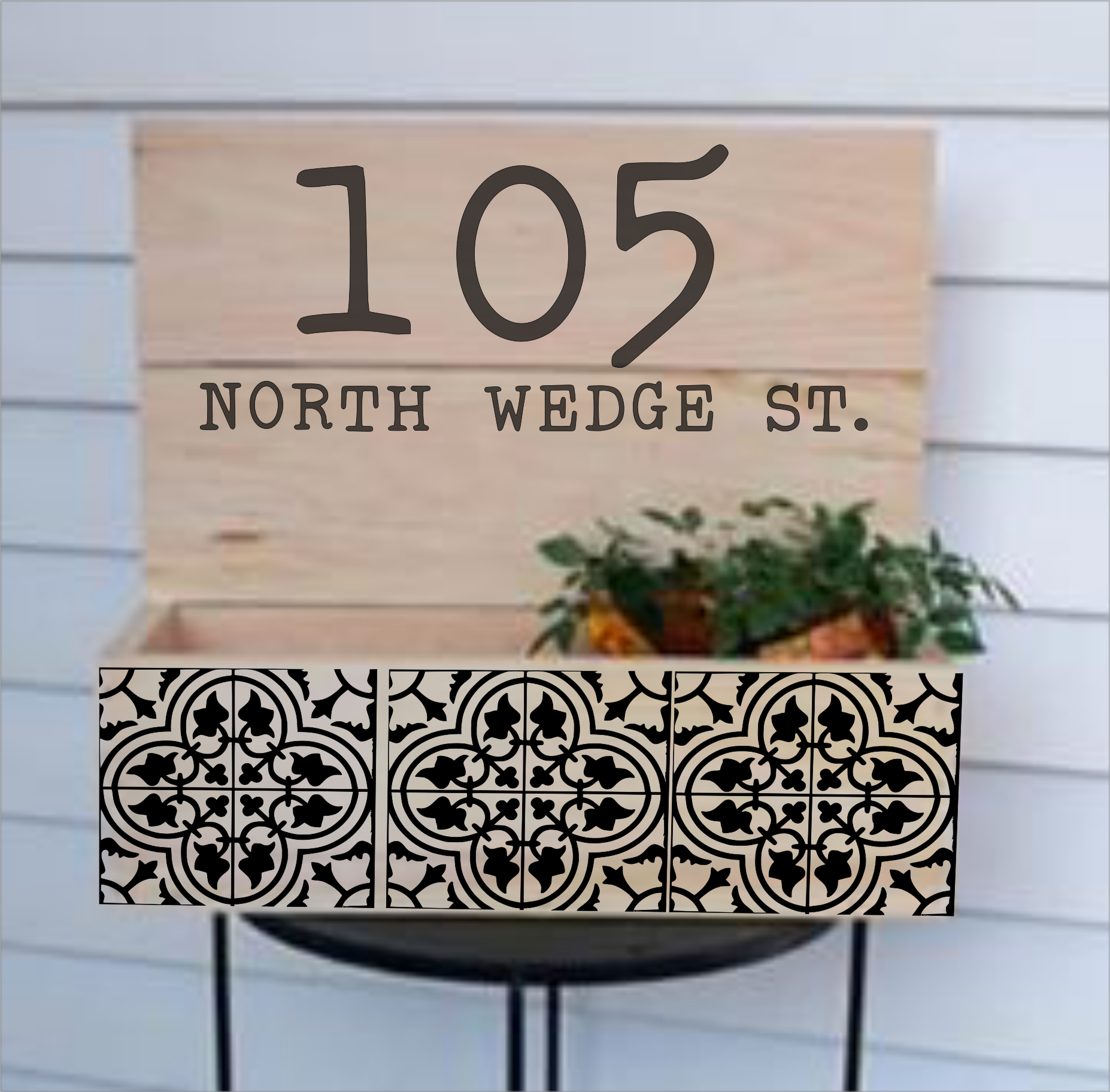 planter box house number Tile Pattern House Number Horizontal House Planter – Hammer & Stain Long Island