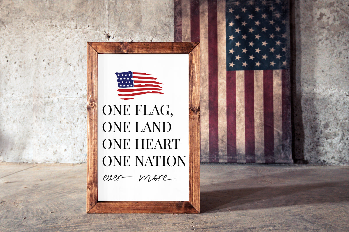 One Flag Framed Sign – Hammer & Stain Long Island