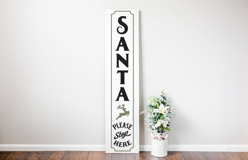 Santa Please Stop Here Porch Plank