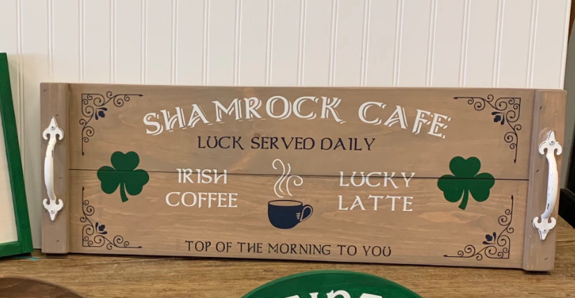 Shamrock Cafe Slim Farmhouse Tray