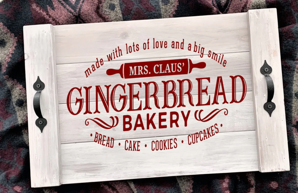 Mrs. Claus Gingerbread Farmhouse Tray