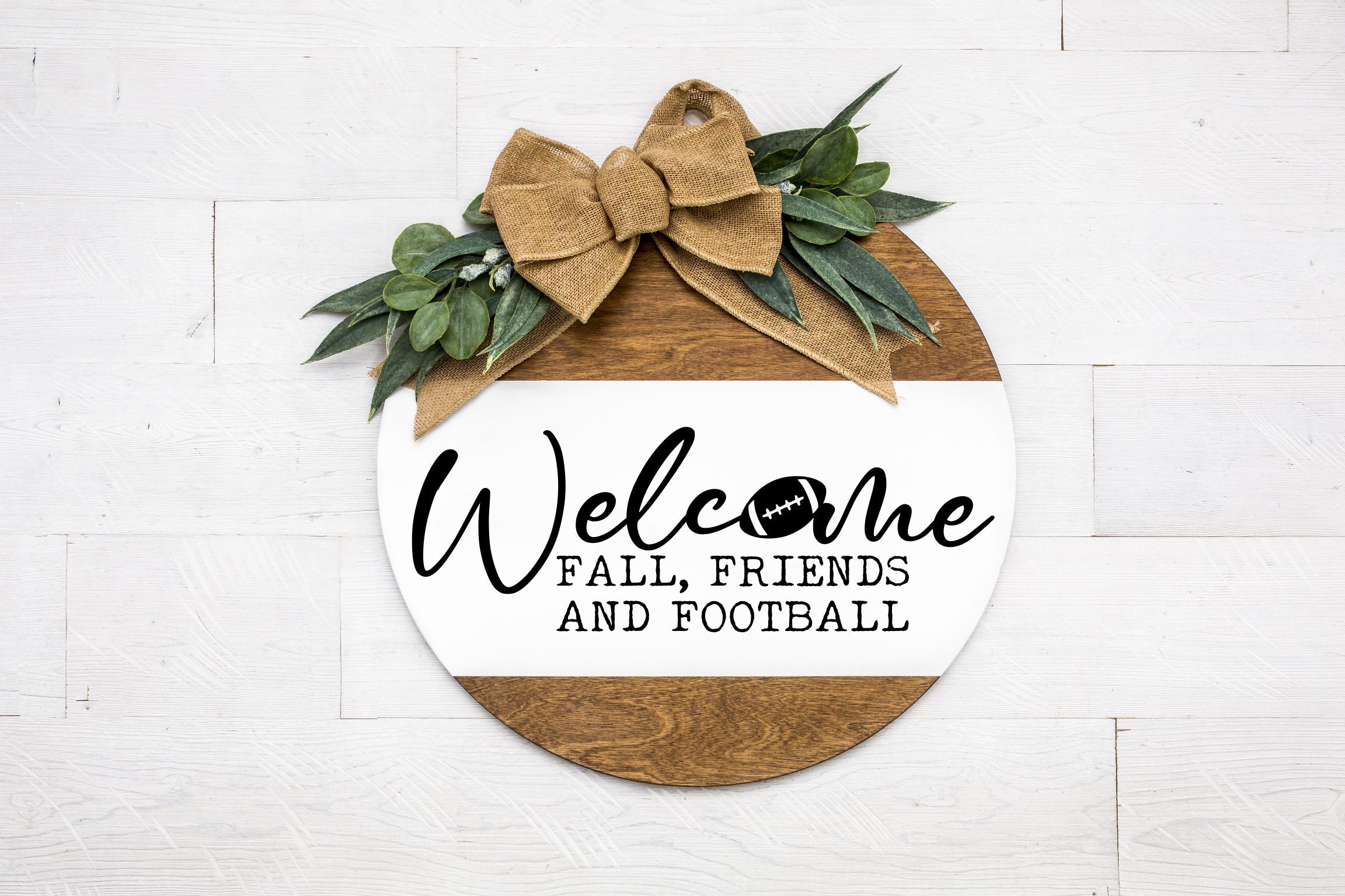 Welcome Fall Friends Football Doorhanger
