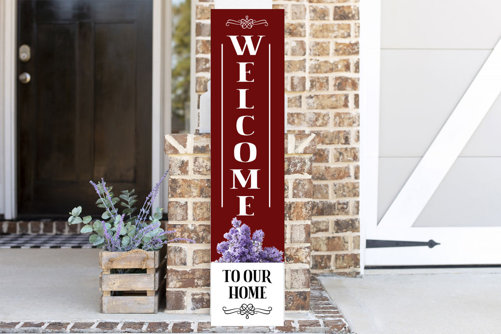 Welcome To Our Home Swirls Porch Plank Planter
