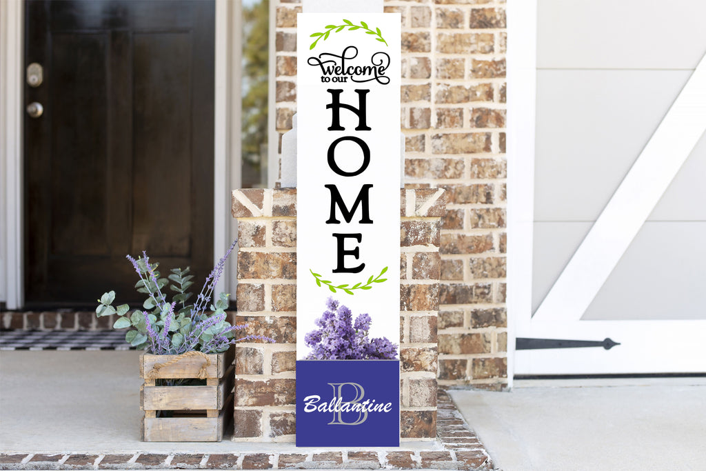 Welcome To Our Home Family Name Porch Plank Planter