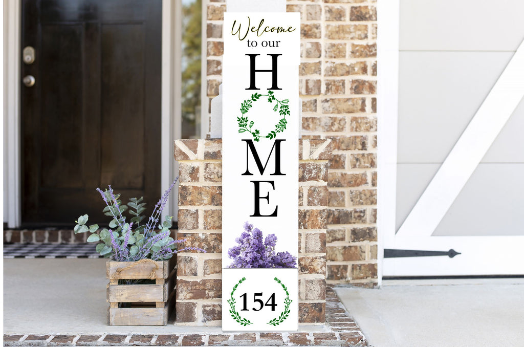 Welcome To Our Home Greens Wreath Porch Plank Planter