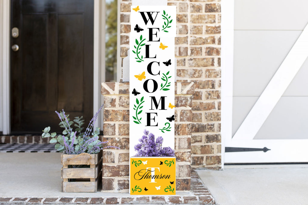 Welcome Butterfly Porch Plank Planter