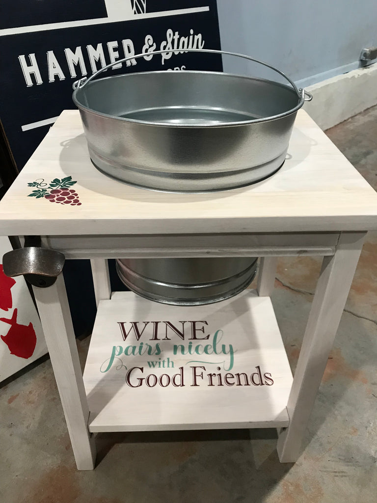 Wine Pairs Nicely Beverage Bucket Table