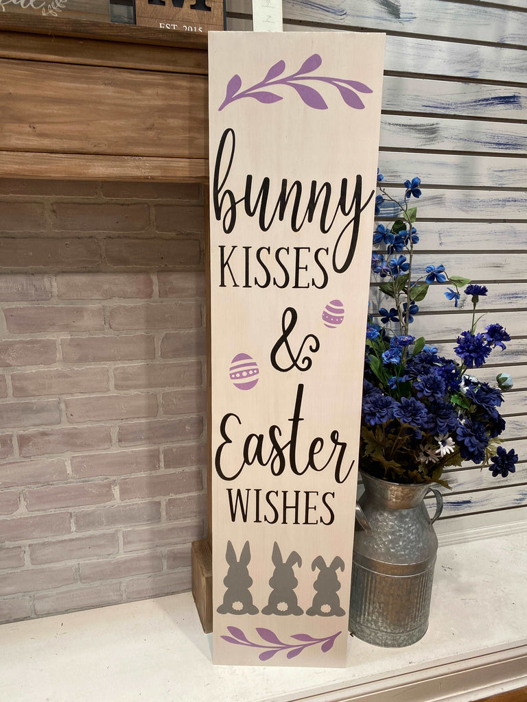 Bunny Kisses & Easter Wishes Porch Plank