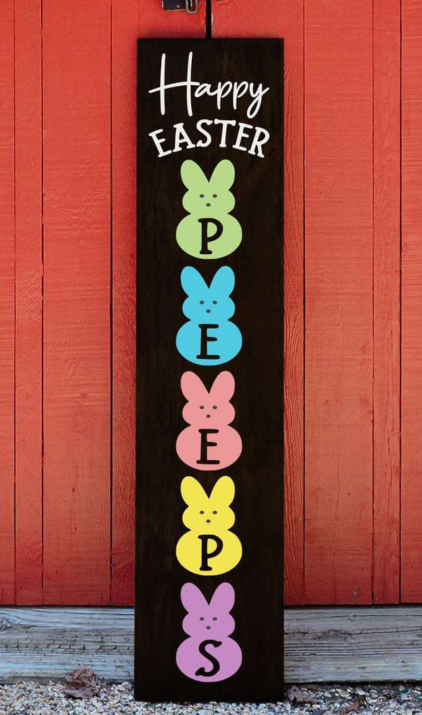 Happy Easter Peeps Porch Plank