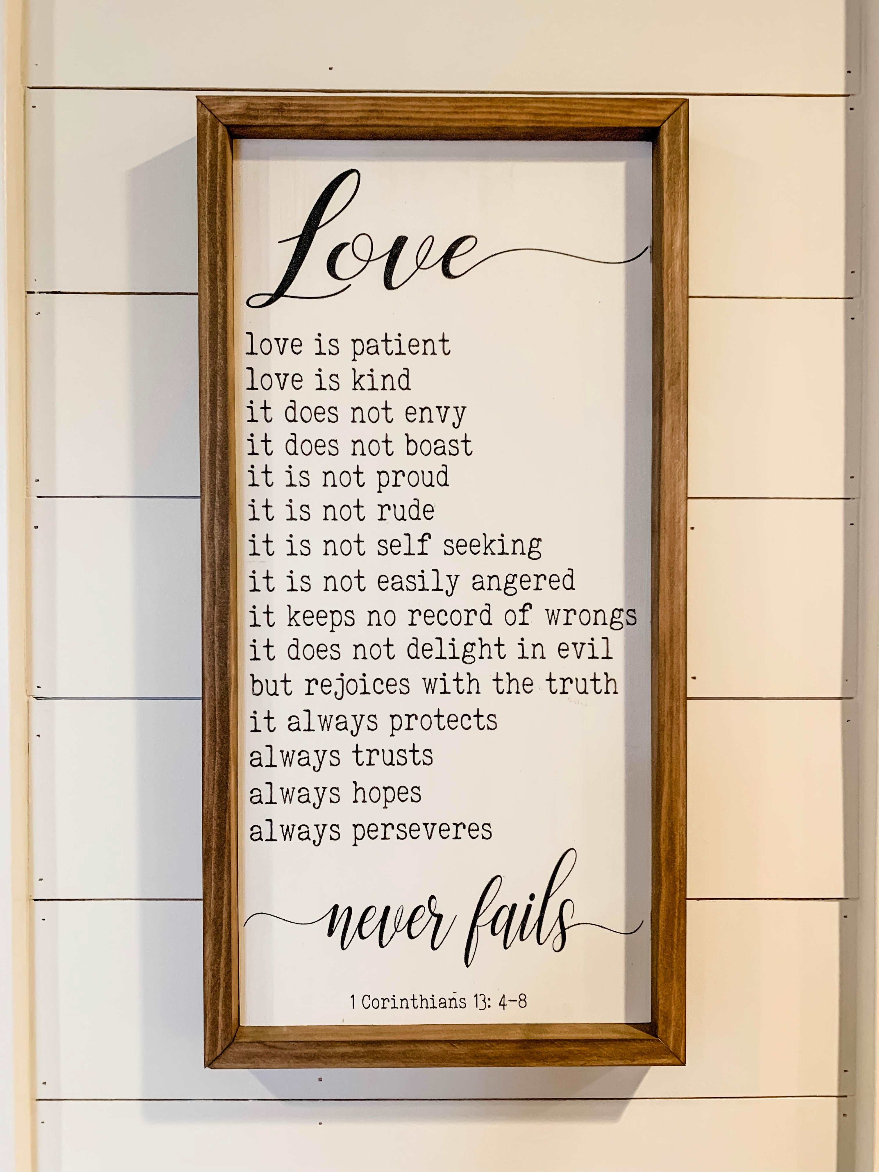 Love Is Patient Framed Sign