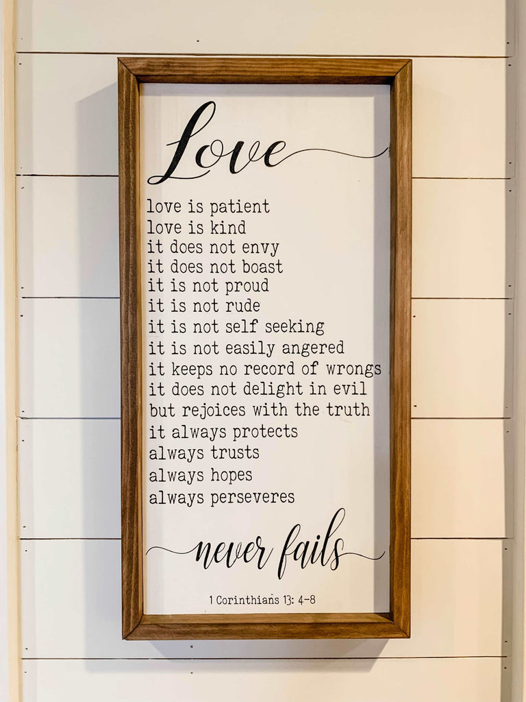 Love Is Patient Framed Sign